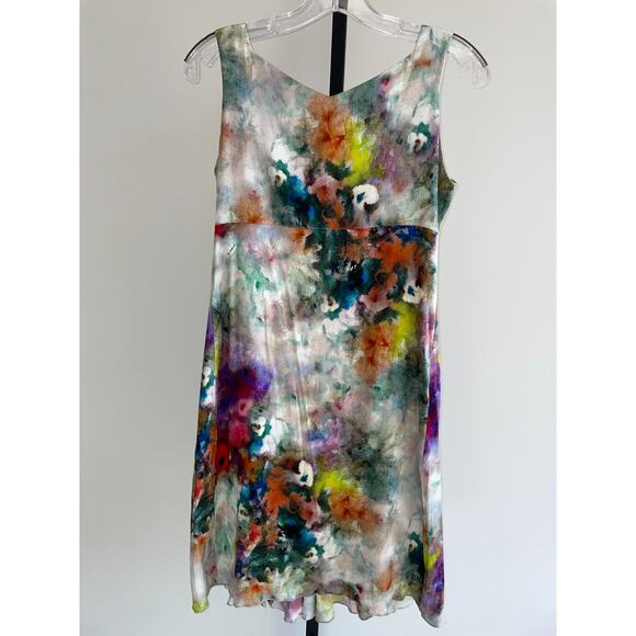 D Exterior Green Purple Multicolor Sleeveless Dress Size S (33365) - Picture 2 of 3